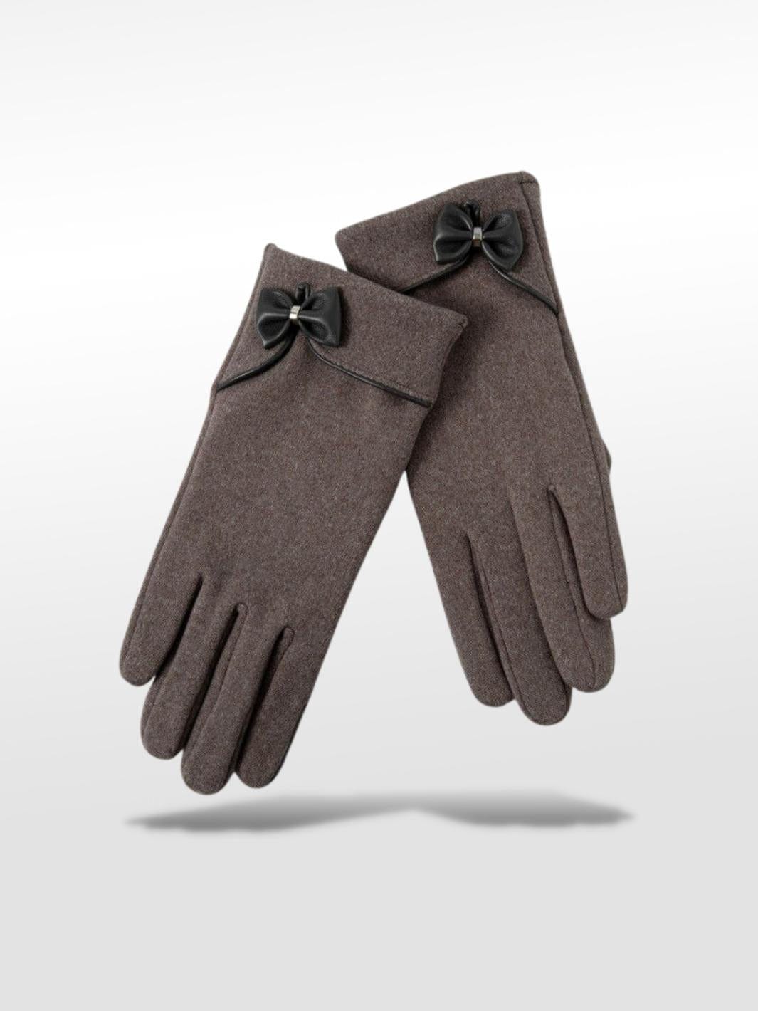 Gants Avec Noeud Gris / Standard