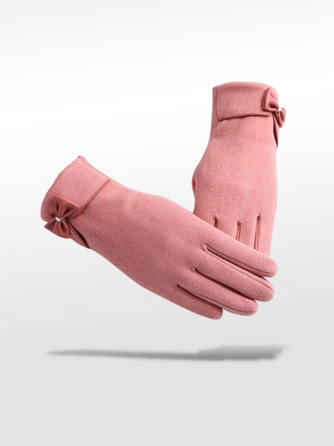 Gants Avec Noeud Rose / Standard