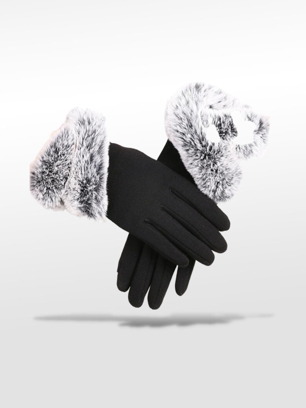 Gants Femme Hiver Chaud Noir / Standard