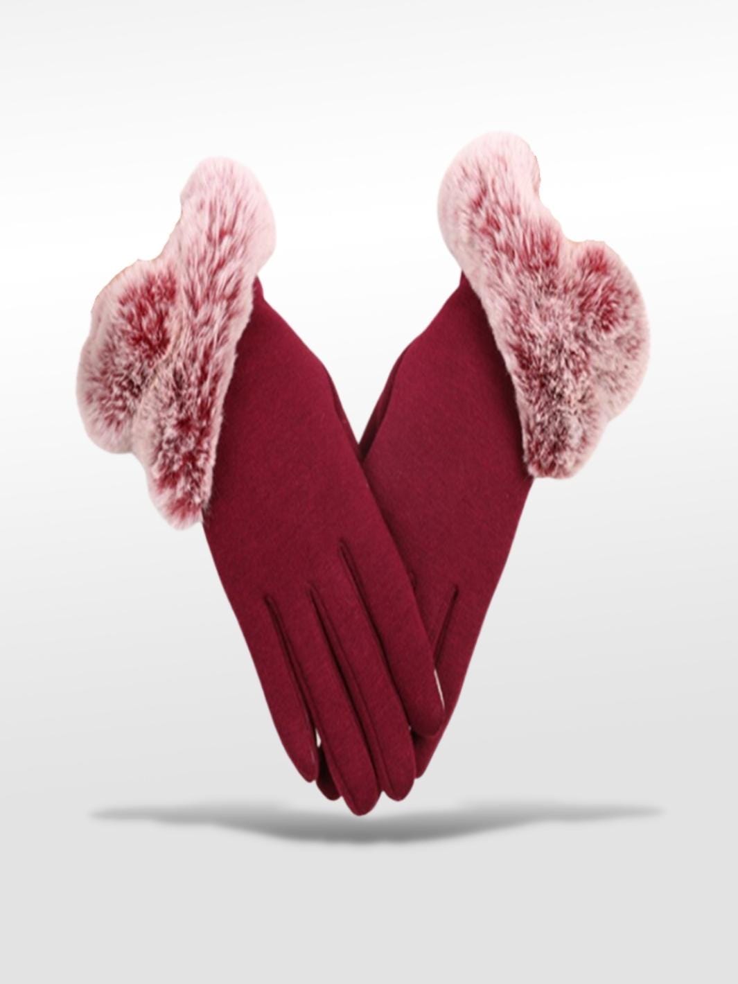 Gants Femme Hiver Chaud Rouge / Standard