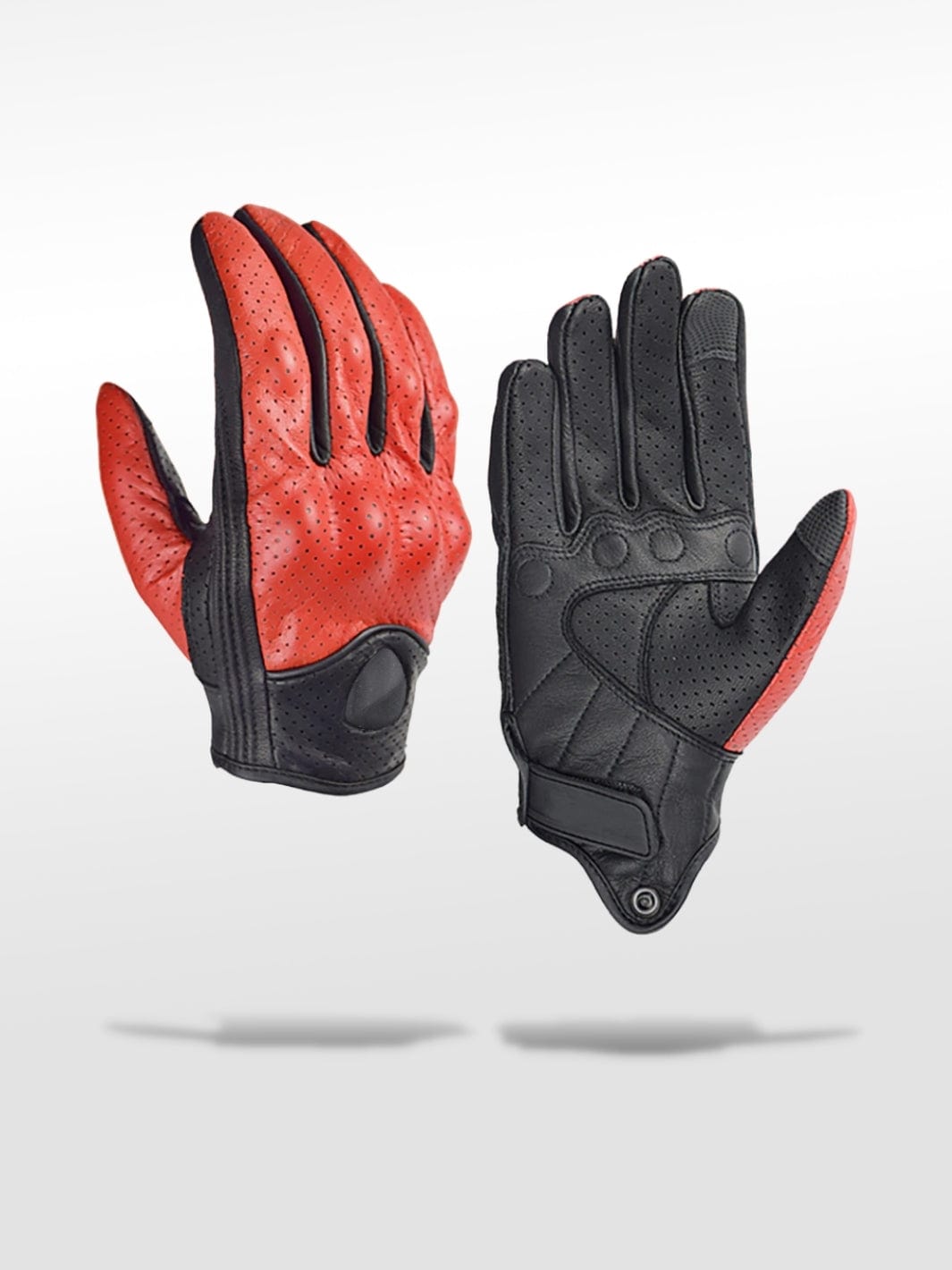 Gants Moto Cuir Jaune Rouge / M