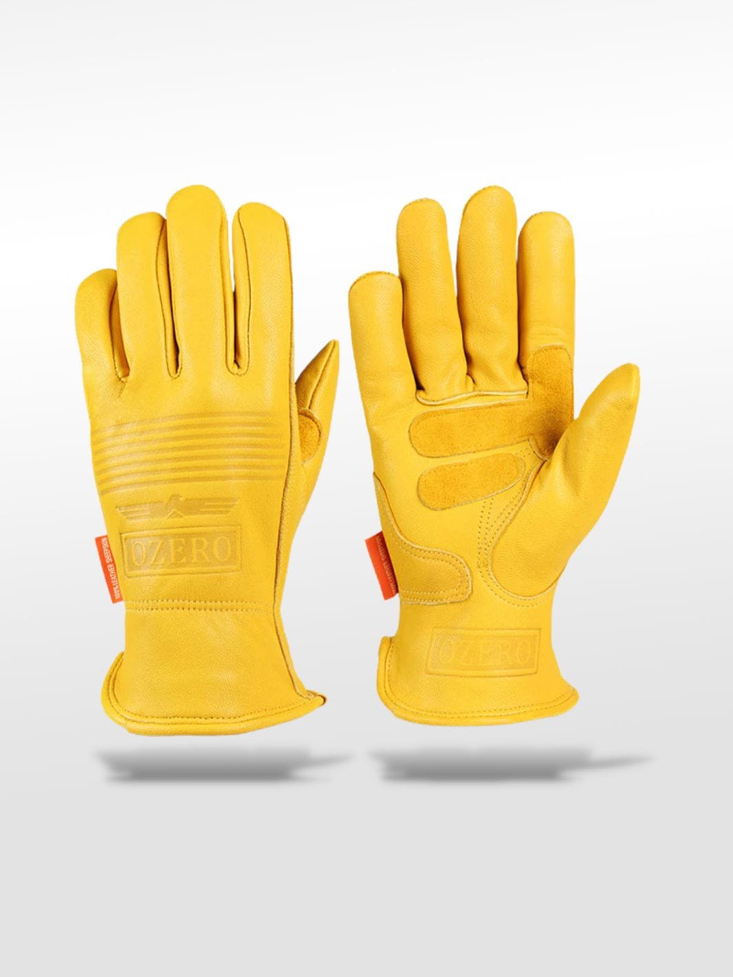 Gants Moto Cuir Vintage Jaune / M