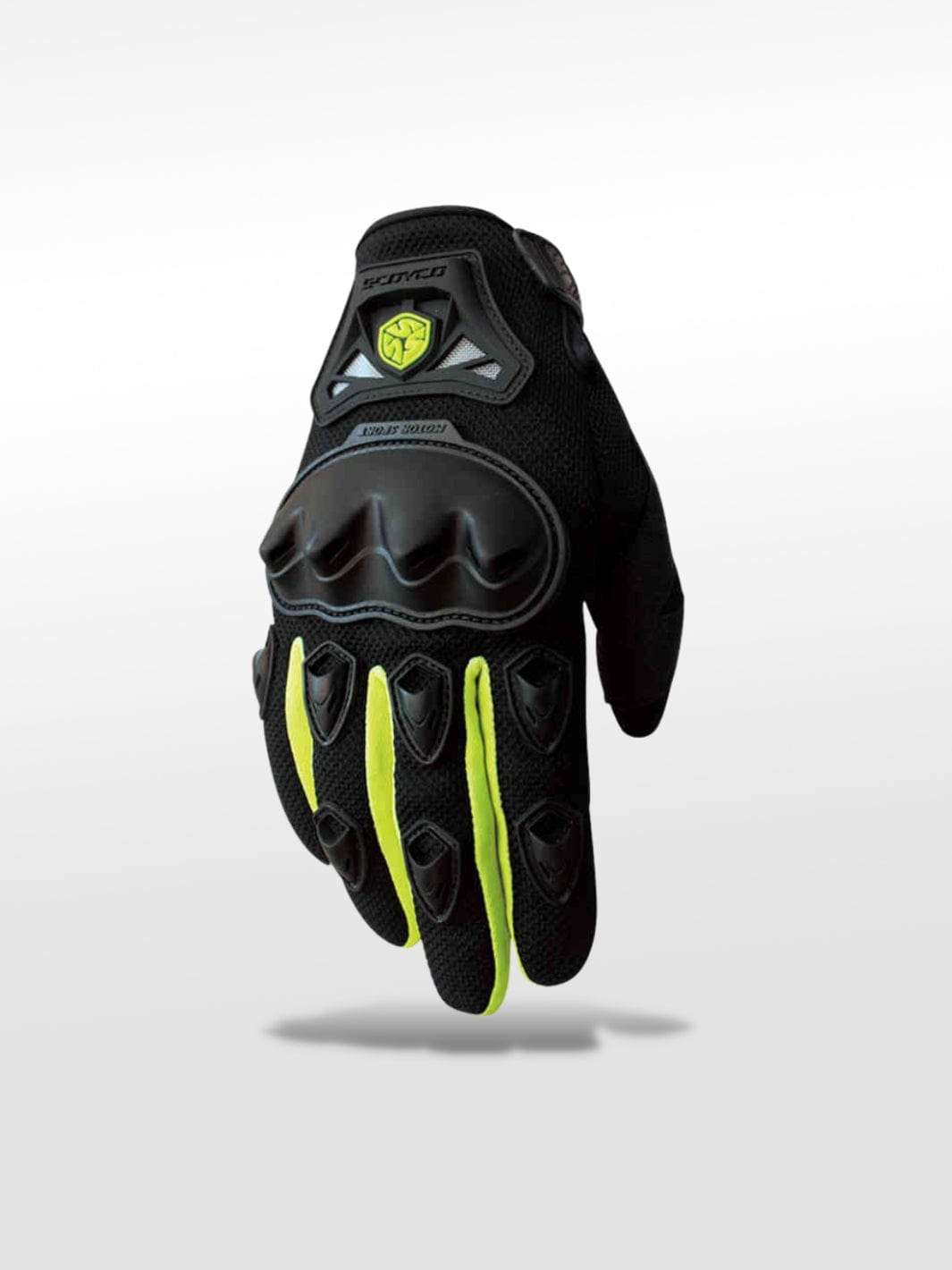 Gants Motocross Coque Noir-Fluo / M