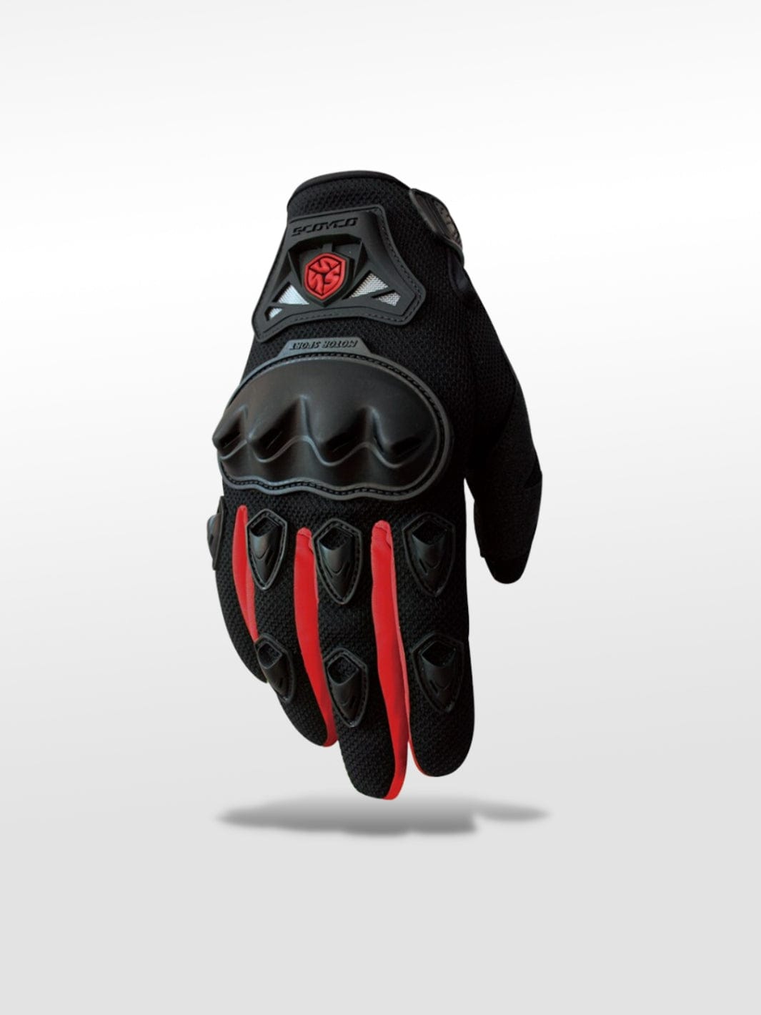 Gants Motocross Coque Noir-Rouge / M